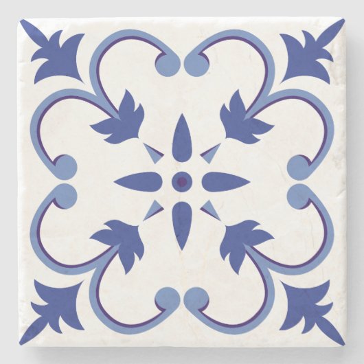 インディゴペタルつる植物 ストーンコースター (正面)