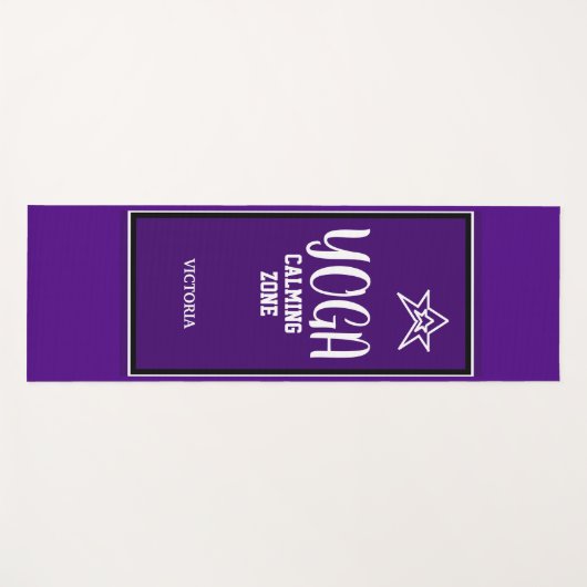 インディゴホワイトスターヨガ落ち着きゾーン ヨガマット (正面(横))