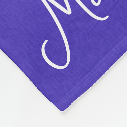 インディゴホワイトスノーフレークのミニマルなクリスマスの名前 フリースブランケット (角)