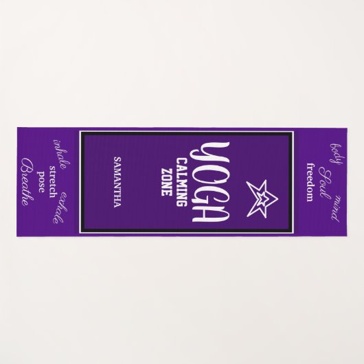 インディゴホワイトヨガ落ち着きゾーン ヨガマット (正面(横))