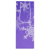 インディゴホワイト雪のミニマリストのクリスマス ワインギフトバッグ (正面)