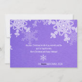 インディゴホワイト雪のミニマルなクリスマスフォト シーズンカード (裏面)