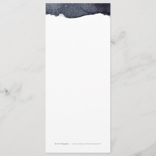 インディゴモダンウォーターシンプルカラー結婚メニュー メニュー (裏面)