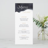 インディゴモダンウォーターシンプルカラー結婚メニュー メニュー (スタンド正面)