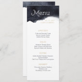 インディゴモダンウォーターシンプルカラー結婚メニュー メニュー (正面/裏面)