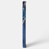 インディゴモダンブルーアゲート&バラ金ゴールド紙吹雪リーフ SAMSUNG GALAXYケース (左側面)