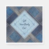 インディゴユニークデニムジーンズ誕生日パーティナプキンス スタンダードランチョンナプキン (正面)