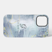 インディゴライト金ゴールドグリッター水の色カスタマイズ可能 iPhoneケース (裏面横)