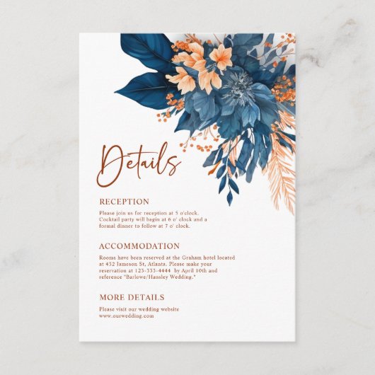 インディゴラスト結婚フローラ詳細 エンクロージャーカード (正面)