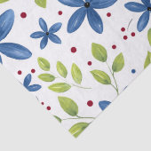 インディゴワテロールフローラブーケパターン 薄葉紙 (詳細)