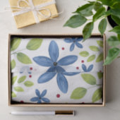 インディゴワテロールフローラブーケパターン 薄葉紙 (ギフト)