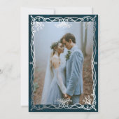 インディゴ中世シルバーアイビー結婚式招待状 招待状 (裏面)