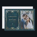 インディゴ中世金ゴールドアイビーフォトQRコード セーブザデート<br><div class="desc">インディゴ中世金ゴールドアイビーフォトQRコード</div>