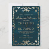 インディゴ中世金ゴールドアイビーリハーサルディナー 招待状 (正面)