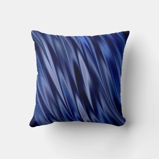 インディゴ及びすみれ色の青いサテンのスタイルは縞で飾ります クッション (裏面)