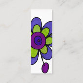 インディゴ及び緑のおもしろいの花 スキニー名刺 (裏面)