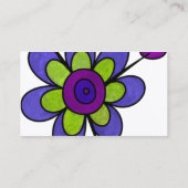 インディゴ及び緑のおもしろいの花 名刺 (裏面)