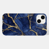 インディゴ大理石 Case-Mate iPhoneケース (裏面 (横))