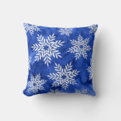 インディゴ抽象芸術ウォーターカラースノーフレーク装飾用クッション クッション (正面)