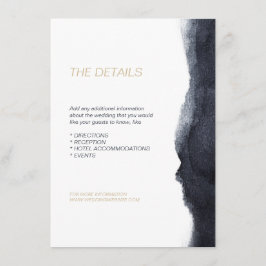 インディゴ水彩モダンシンプルウェディングディレクション エンクロージャーカード