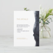 インディゴ水彩モダンシンプルウェディングディレクション エンクロージャーカード (スタンド正面)