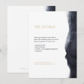 インディゴ水彩モダンシンプルウェディングディレクション エンクロージャーカード (正面/裏面)