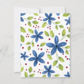 インディゴ水彩花束パターン 招待状 (裏面)