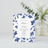 インディゴ水彩花茎 招待状 (スタンド正面)