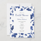インディゴ水彩花茎 招待状 (正面)