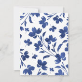 インディゴ水彩花茎 招待状 (裏面)