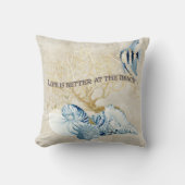 インディゴ海の寿命はビーチの殻の方が優れている クッション (正面)