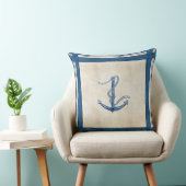 インディゴ海ビーチスケッチブックウォーターカラーいかり クッション (椅子)