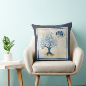 インディゴ海ビーチスケッチブックウォーターカラーサンゴF クッション (椅子)