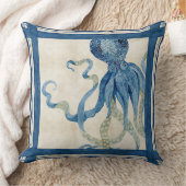 インディゴ海ビーチスケッチブックウォーターカラータコ クッション (ブランケット)