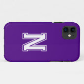 インディゴ無地のカラー |ミニマリスト・モノグラム Case-Mate iPhoneケース (裏面(横))