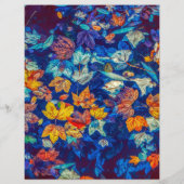 インディゴ紅葉旋回パターンスクラップブック紙 (裏面)