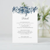 インディゴ結婚フラワーの詳細囲みカード 出欠カード (スタンド正面)