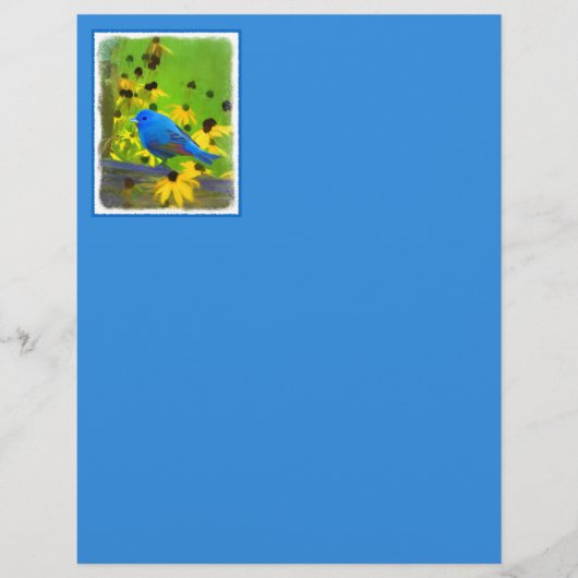 インディゴ絵画バンティング – Bird Art (正面)