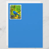 インディゴ絵画バンティング – Bird Art (正面/裏面)