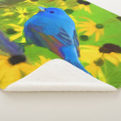 インディゴ絵画バンティング – Bird Art シェルパブランケット (3/4)