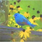 インディゴ絵画バンティング – Bird Art シール (正面)