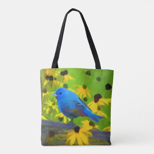 インディゴ絵画バンティング – Bird Art トートバッグ (裏面)