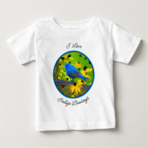 インディゴ絵画バンティング – Bird Art ベビーTシャツ
