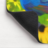 インディゴ絵画バンティング – Bird Art マウスパッド (コーナー)