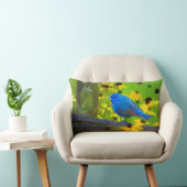 インディゴ絵画バンティング – Bird Art ランバークッション (椅子)