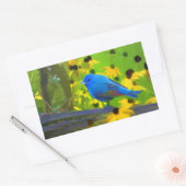 インディゴ絵画バンティング – Bird Art 長方形シール (封筒)