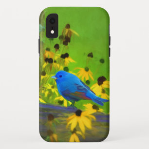 インディゴ絵画バンティング – Bird Art iPhone XRケース