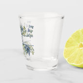 インディゴ葉ブルー縁どモノグラム ショットグラス (右)