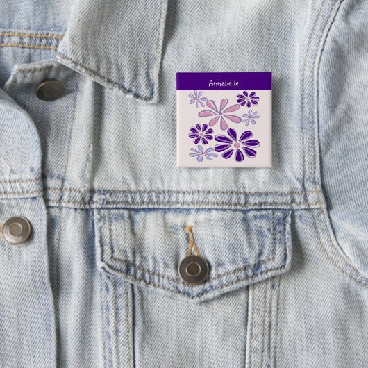 インディゴ開花ドゥードルユアネーム 缶バッジ (インサイチュ)