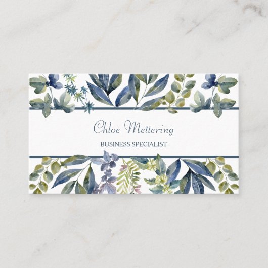 インディゴ離れブルー縁どプロフェッショナル 名刺 (正面)